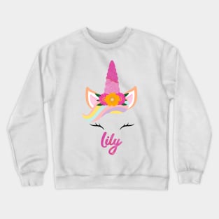 Name lily unicorn lover Crewneck Sweatshirt